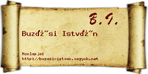 Buzási István névjegykártya